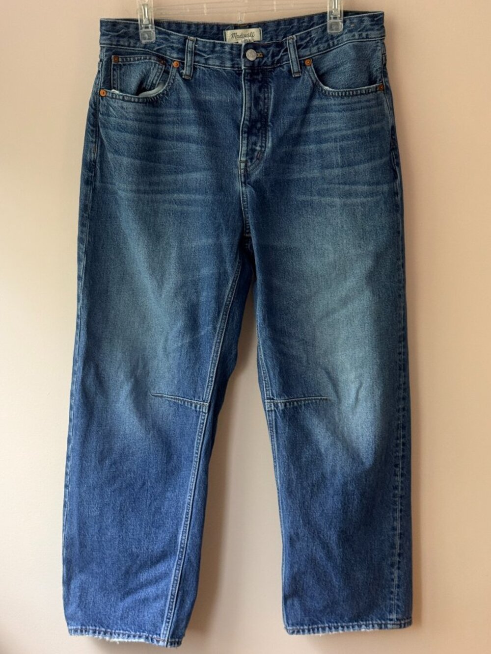 Madewell The Darted Barrel-Leg Jean Size 29 Medium Wash Cropped